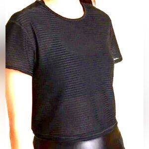 ALALA Size S Mirage Tie Back Crop Tee in Black